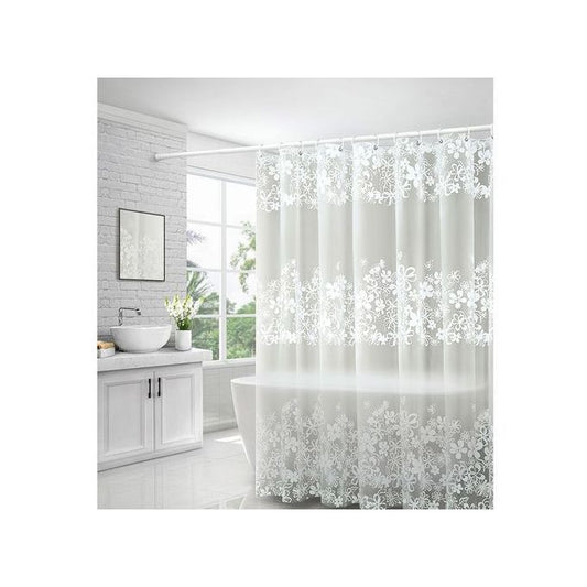 PEVA Waterproof Floral Shower Curtain – 180×200cm