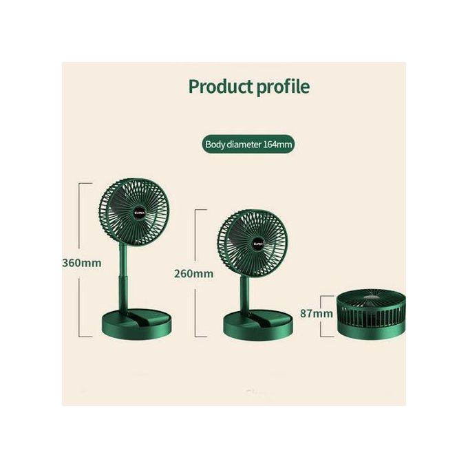 Retractable Floor Standing Fan – Green