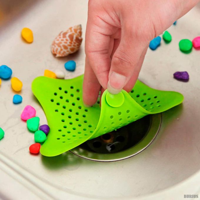 Silicone Star Design Kitchen and Bathroom Sink Filter / Hair Catcher / Waste Stopper Strainer