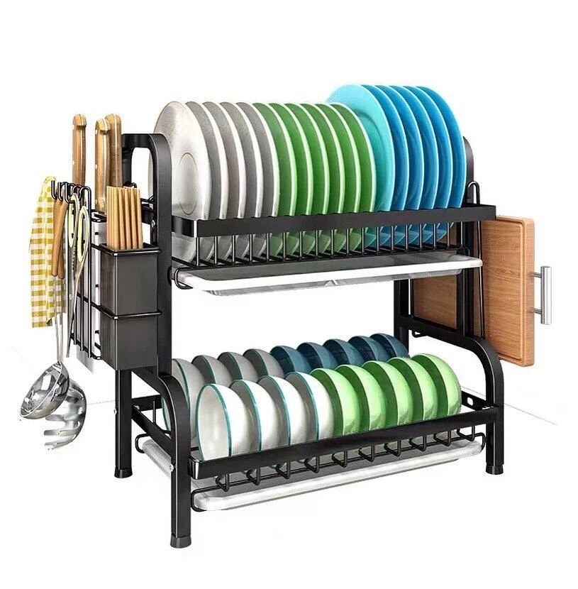Two tier carbon steel Dish Rack