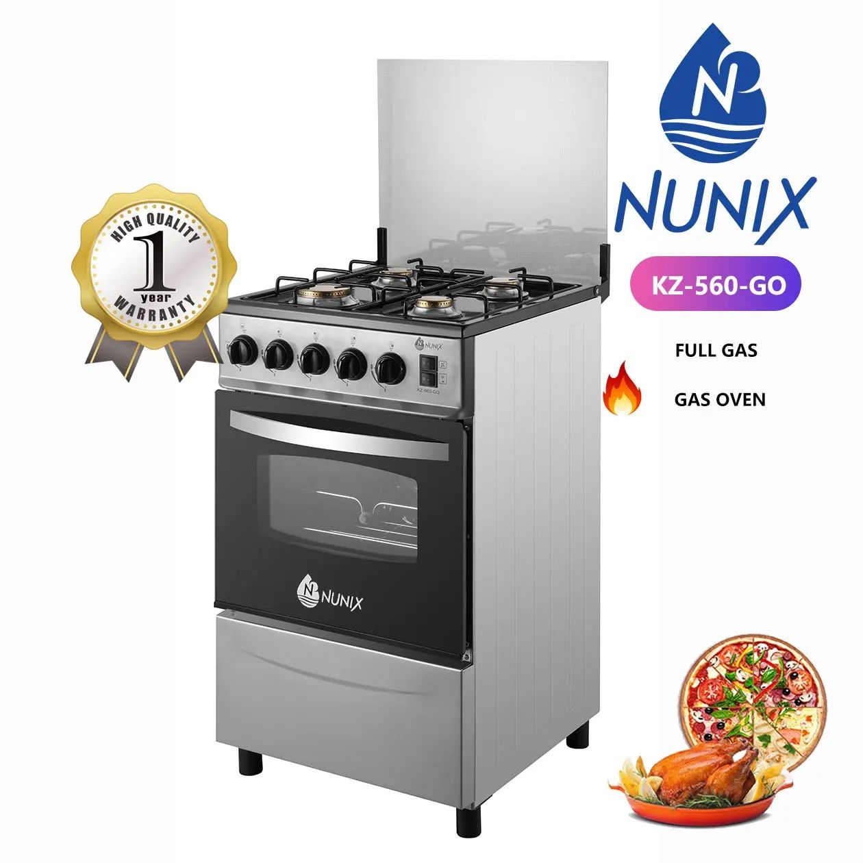 Nunix all gas standing cooker