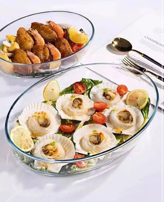 2pc oval casserole bowl set