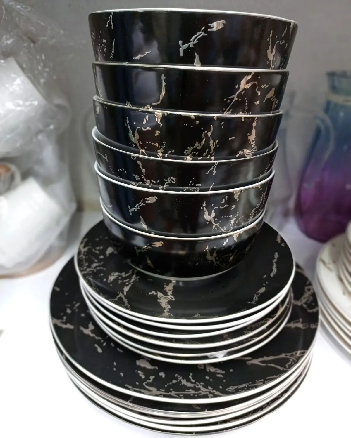18pc marble dinner set