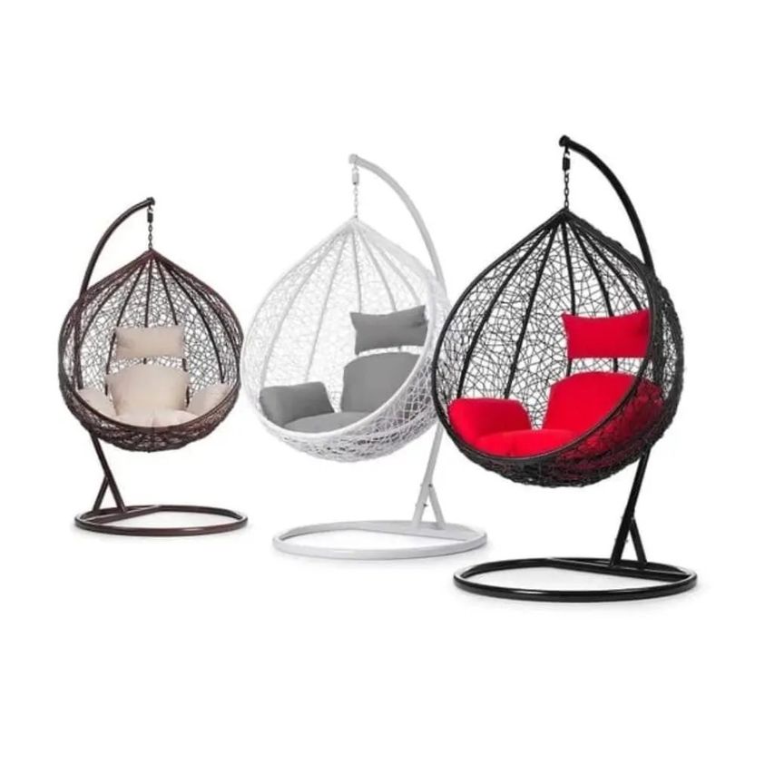 Swinging chairs with cushions