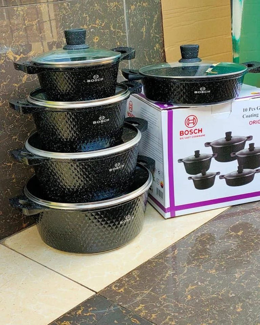 10pc new bosch granite cookware set