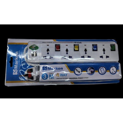 Marken 4-Way Extension with 2 USB Ports