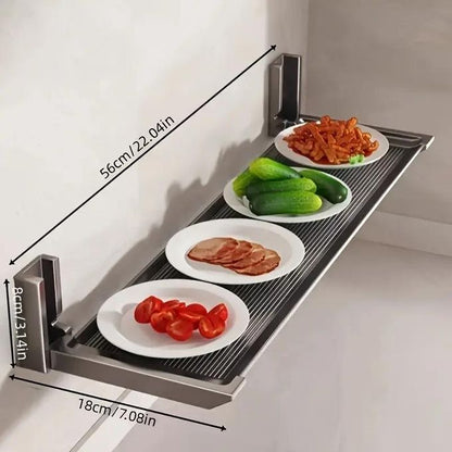 1pcs Punch-Free Wall-Mounted Folding Kitchen Rack