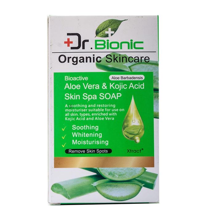 Dr. Bionic Organic Skincare Skin Spa Soap with Aloe Vera & Kojic Acid – 250g