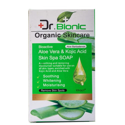 Dr. Bionic Organic Skincare Skin Spa Soap with Aloe Vera & Kojic Acid – 250g