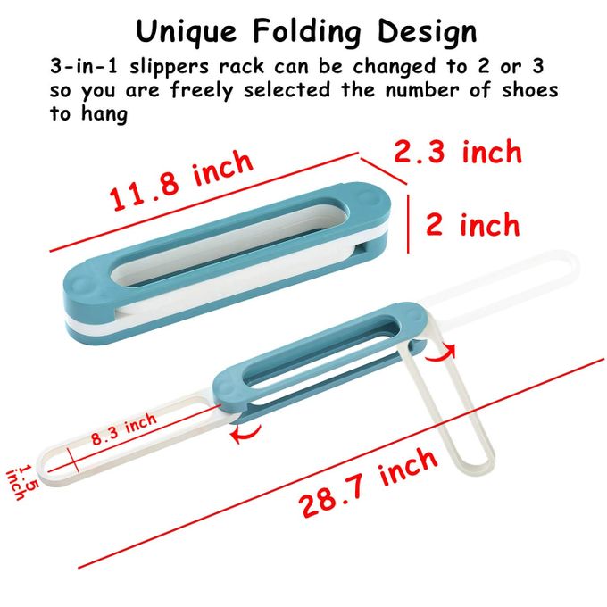 2 Pieces Hanging Slipper Rack, 3-in-1 Foldable Storage Rack