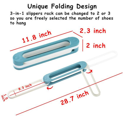 2 Pieces Hanging Slipper Rack, 3-in-1 Foldable Storage Rack