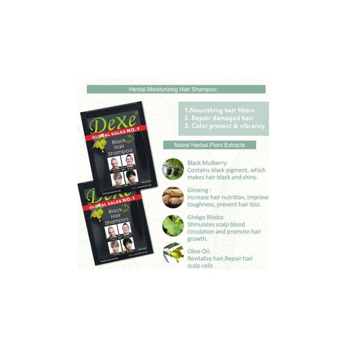 Dexe 10 PCS Black Hair Shampoo – Instant Hair Dye (Black Color)