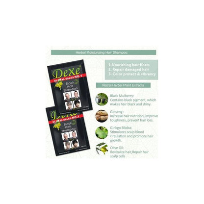 Dexe 10 PCS Black Hair Shampoo – Instant Hair Dye (Black Color)