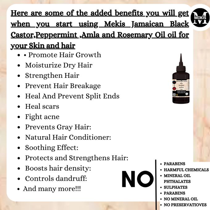 Mekis Jamaican Black Castor + Amla + Rosemary + Peppermint Oil