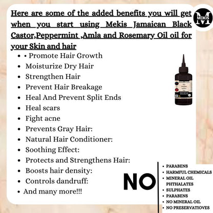 Mekis Jamaican Black Castor + Amla + Rosemary + Peppermint Oil
