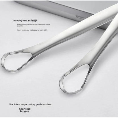 Stainless Steel Tongue Scraper – Deep Cleaning Tongue Brush