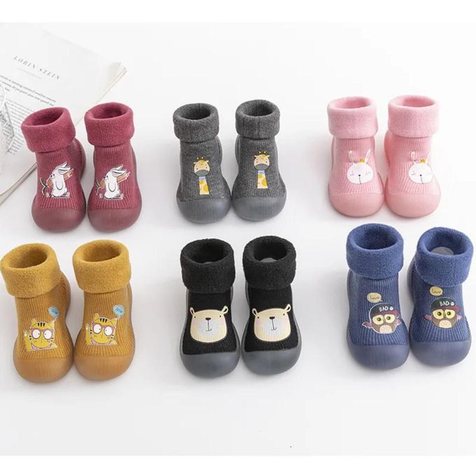 Non-Slip Baby/Toddler Sock Shoes with Soft Rubber Soles