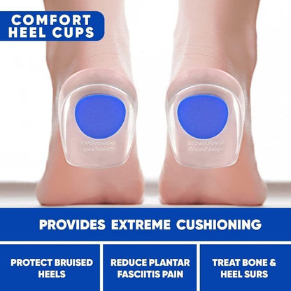 2pcs Silicone Comfort Heel Cups – Shock Absorption Pads & Insoles