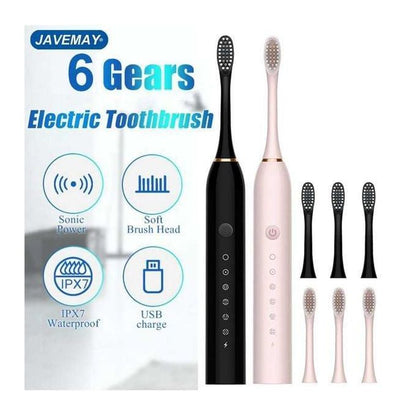 Electric Whitening Toothbrush with 4 Brush Heads