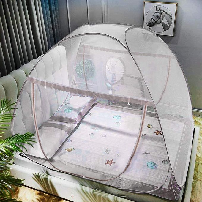 Pop-Up Mosquito Net Tent for Beds – Portable Folding Design with Full Net Bottom