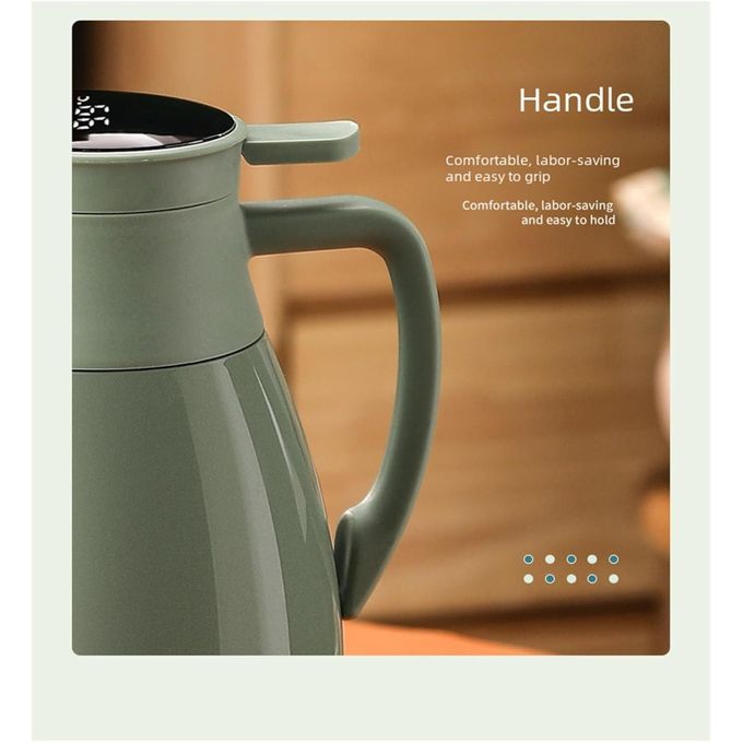TIMBUTUS 2L Vacuum Thermos Flask with LED Temperature Display – Thermal Coffee Carafe