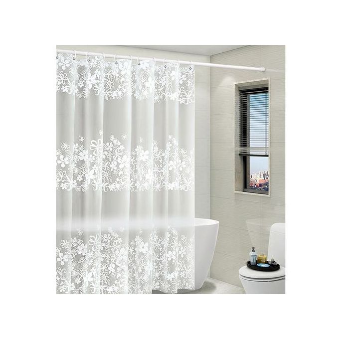 PEVA Waterproof Floral Shower Curtain – 180×200cm