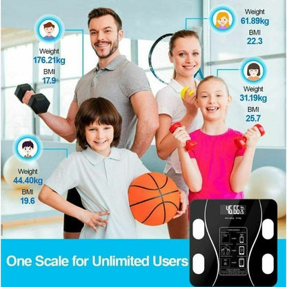 Smart Digital Weight Scale – Bluetooth Body Fat Scale with USB Charging