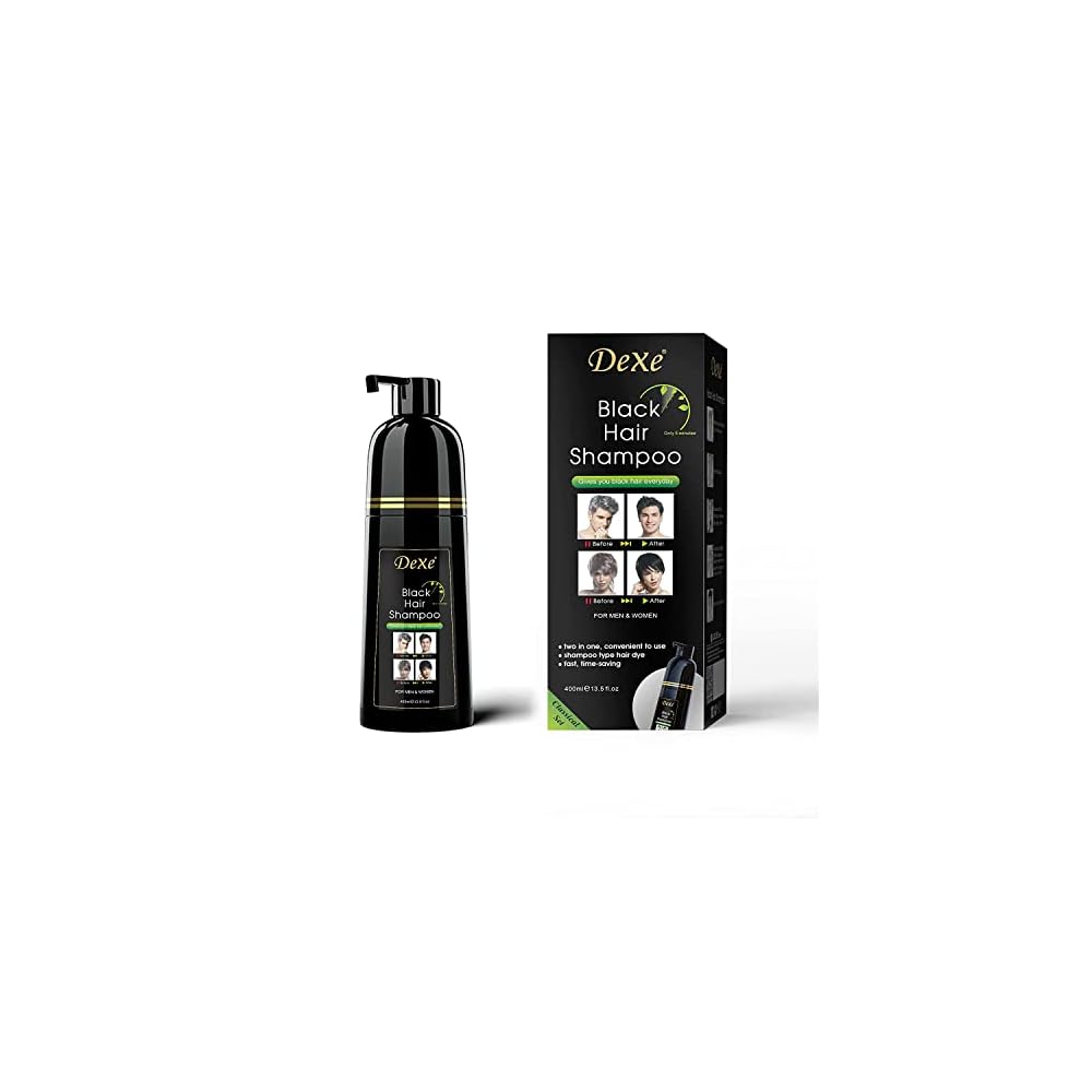 Dexe 3-in-1 Black Hair Dye Shampoo for Men and Women