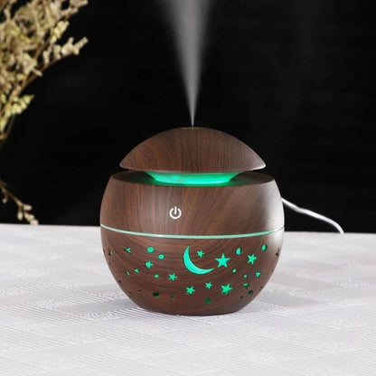 New Design Wood Mushroom Humidifier Diffuser with LED Light