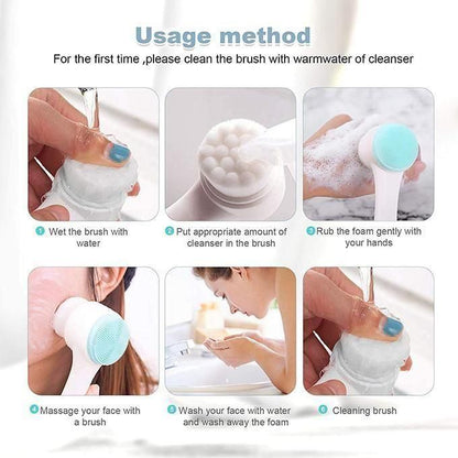 Soft Face Cleansing Brush – Double-Sided Facial Cleanser & Exfoliator