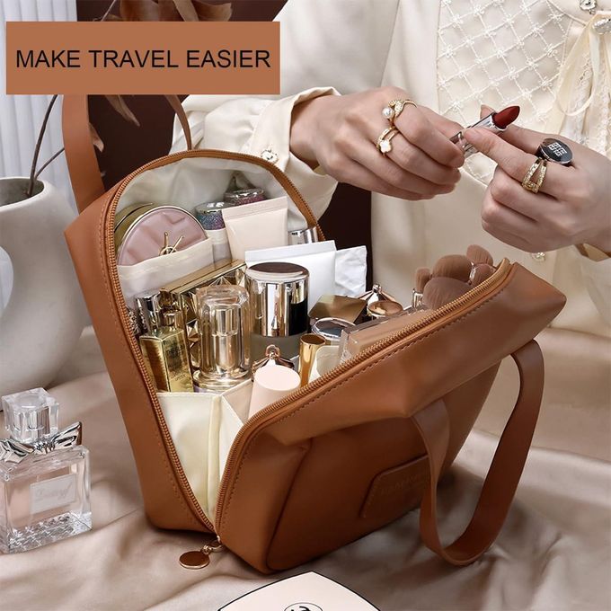 PU Leather Large Capacity Makeup Organizer Bag