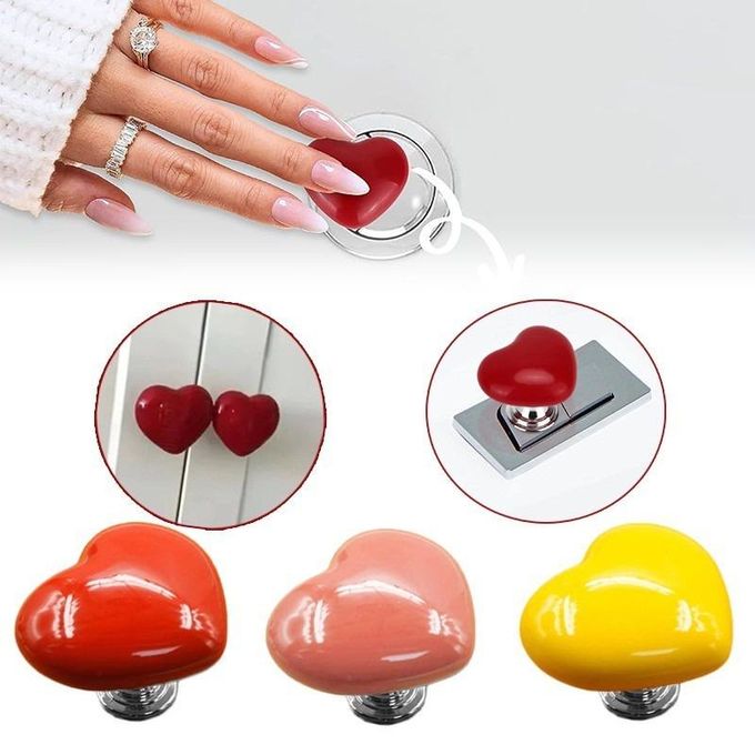 Funny Broken Heart-Shaped Toilet Tank Button