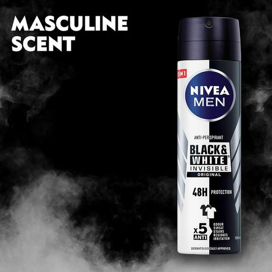 NIVEA MEN Black & White Original Anti-Perspirant Spray – 48h Protection