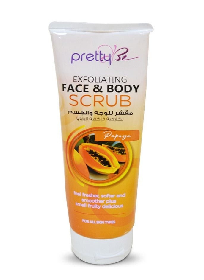 Pretty Be Exfoliating Face & Body Scrub with Papaya Extracts for All Skin Types 240ml
