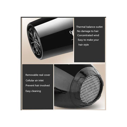 Canye Blow Dry Hair Dryer Full Set – Black (With Accessories, Combs & Flat Iron)
