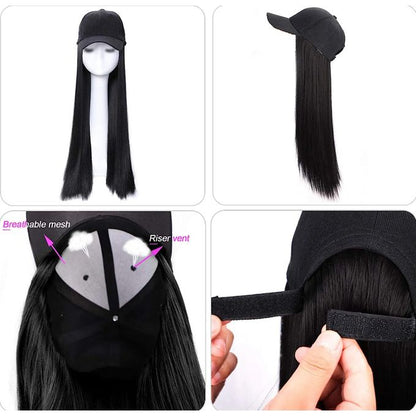 SXCHEN Women Wigs Integrated Wig Cap – Medium Length Straight Hair