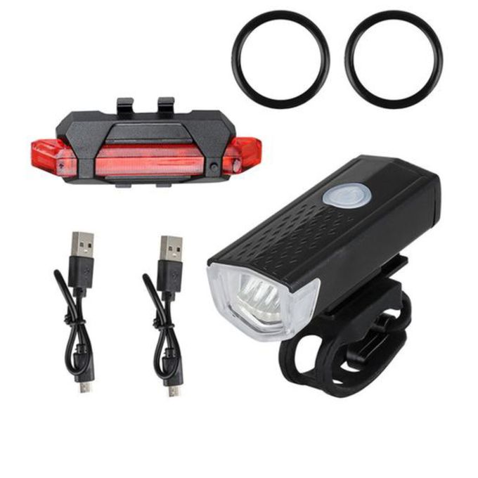 Bike Headlight & Taillight Night Riding Safety Set – USB Rechargeable