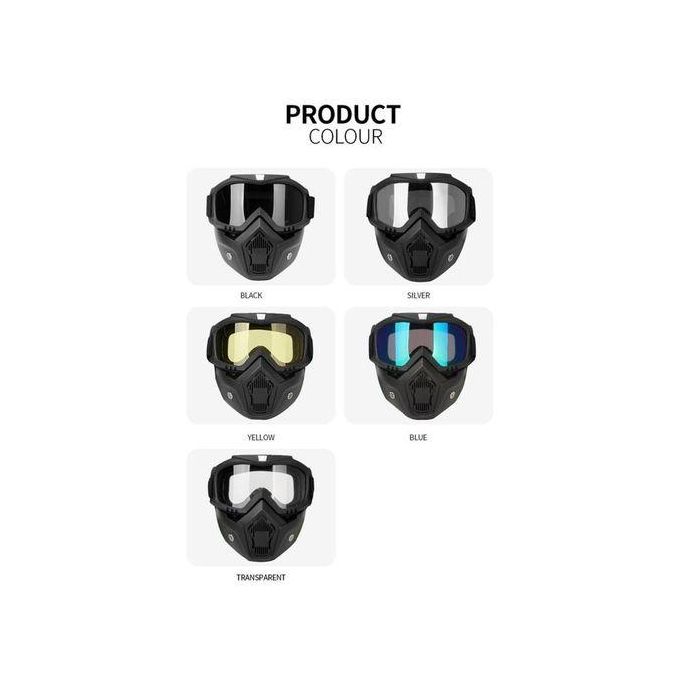 Motorcycle Face Mask with HD Goggles and Mouth Filter