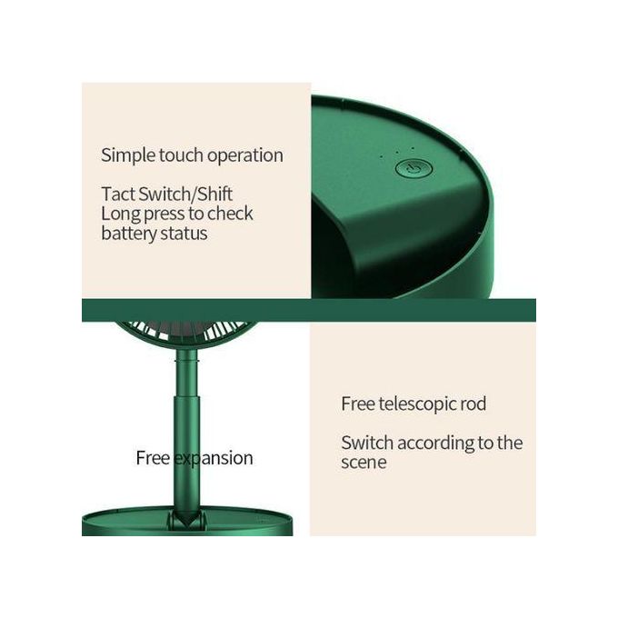 Retractable Floor Standing Fan – Green