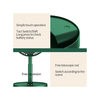 Retractable Floor Standing Fan – Green