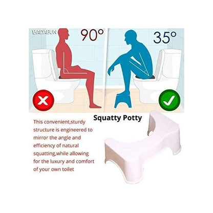 Comfortable Non-Slip Squatting Toilet Bathroom Seat Foot Rest Stool – White