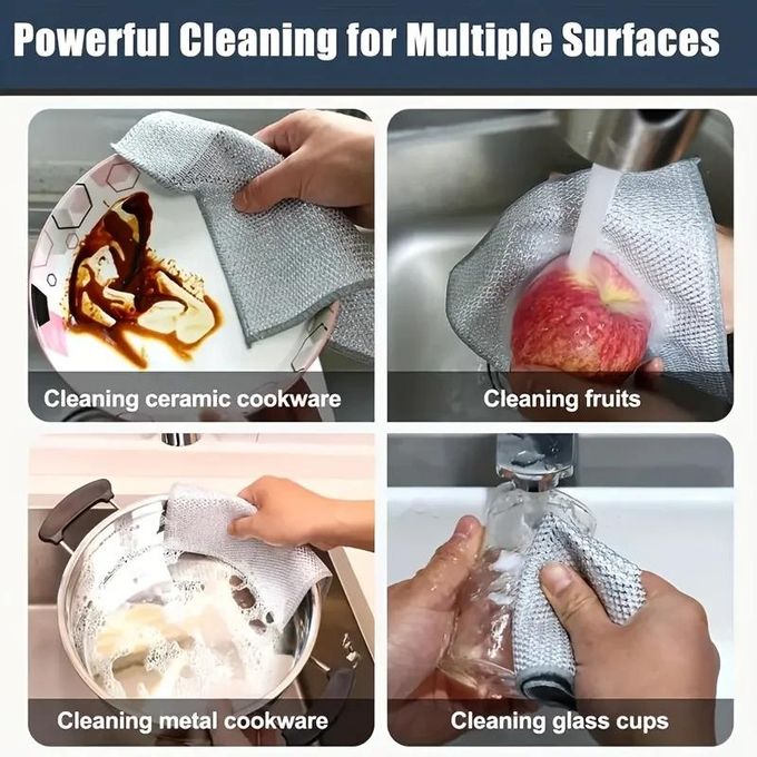 10Pcs Wire Dishwashing Rags Multipurpose Cleaning Rags