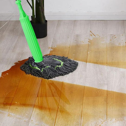 2 in 1 Self-Wringing Dehydrated Mop with Microfiber Strands for Floor Cleaning