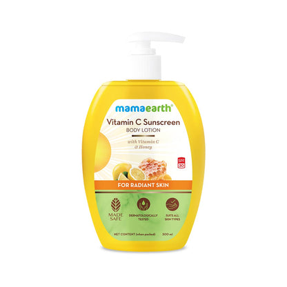 Mamaearth Vitamin C Sunscreen Body Lotion SPF 30 with Vitamin C & Honey for Radiant Skin (300ml)