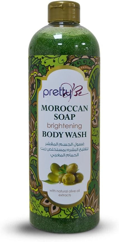 Pretty Be Moroccan Soap Brightening Body Wash with Natural Olive Oil Extracts (1000ml)