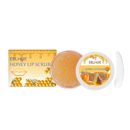 EELHOE Honey Lip Scrub Exfoliator & Moisturizer with Lip Brush
