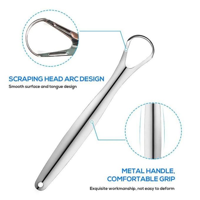 Stainless Steel Tongue Scraper – Deep Cleaning Tongue Brush
