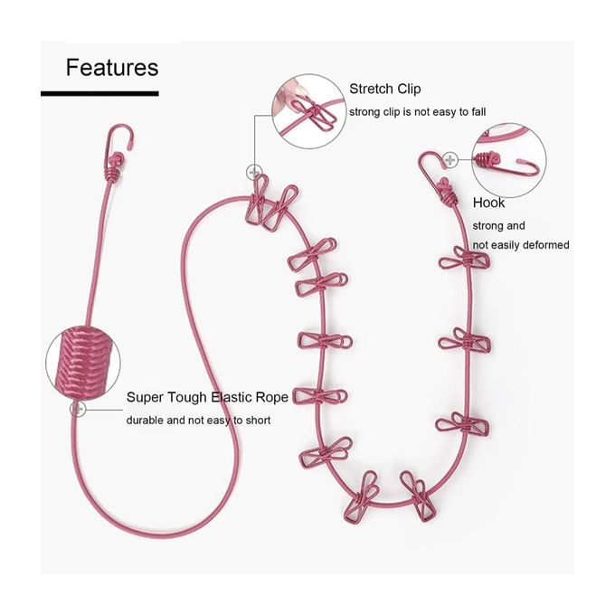 12 Clips Hanging Clothes Hooks
