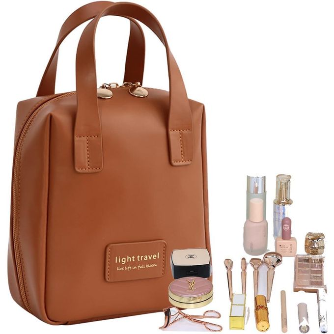 PU Leather Large Capacity Makeup Organizer Bag