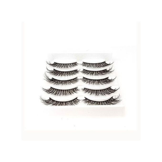 Beauty 5 Pairs False Eyelashes – Synthetic Fiber